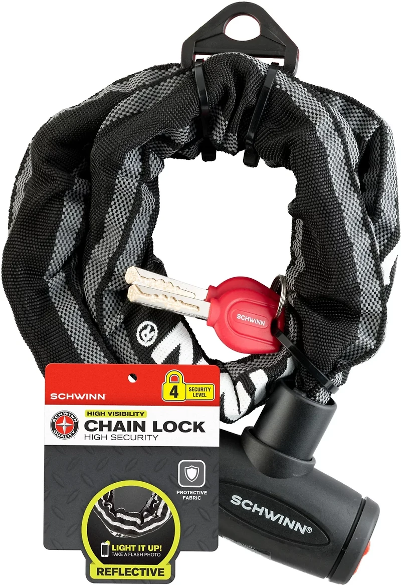 Schwinn High-Security 3 ft Reflective Chain Lock