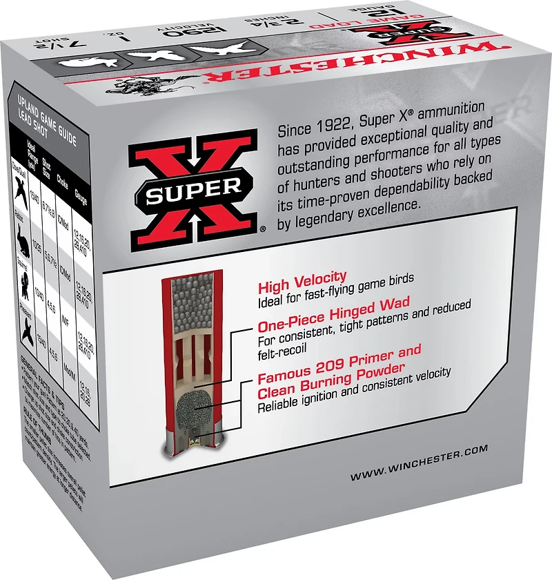 Winchester Super-X Lead Shot Dove & Game Load 12 Gauge Shotshells
