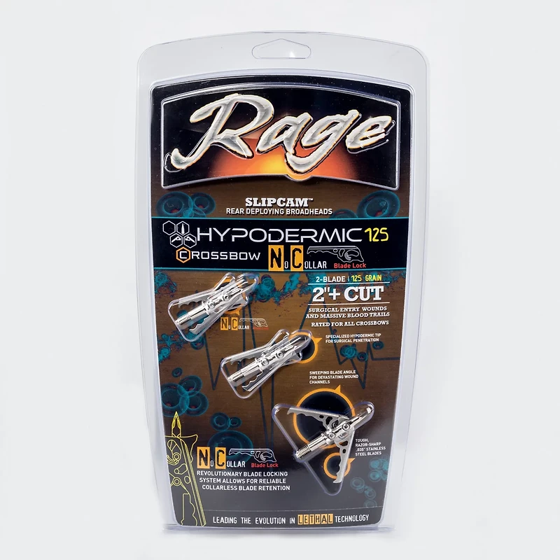 RAGE Hypodermic Crossbow NC 125-Grain Broadhead Arrows 3-Pack