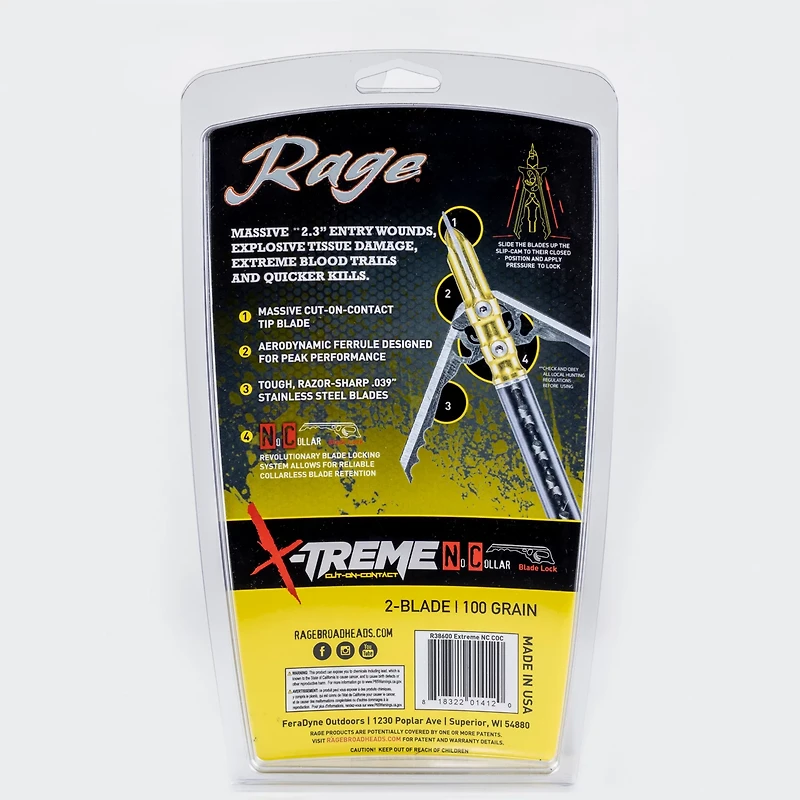 RAGE X-Treme Cut-on-Contact Broadheads 2-Pack