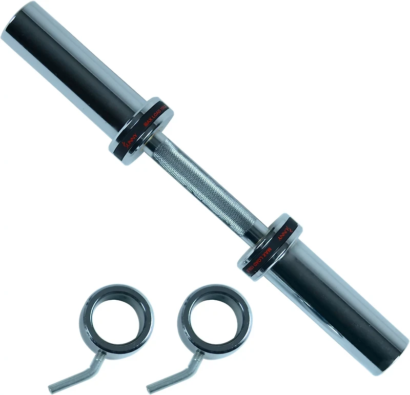 Sunny Health & Fitness 20 in Olympic Single Dumbbell Handlebar with Ring Collars
