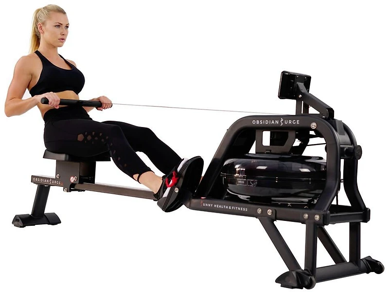Sunny Health & Fitness Obsidian Surge Water Rowing Machine