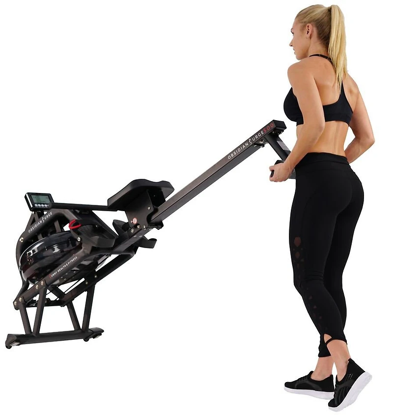 Sunny Health & Fitness Obsidian Surge Water Rowing Machine