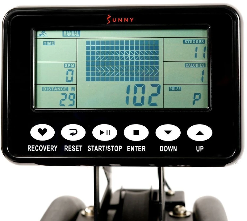 Sunny Health & Fitness Obsidian Surge Water Rowing Machine