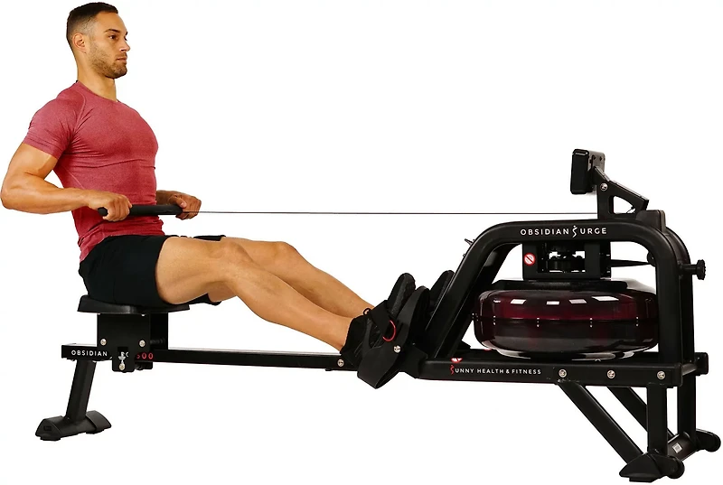 Sunny Health & Fitness Obsidian Surge Water Rowing Machine