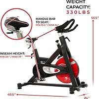 Sunny Health & Fitness Evolution Pro Magnetic Belt Drive Indoor Cycling Bike
