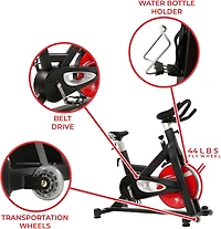 Sunny Health & Fitness Evolution Pro Magnetic Belt Drive Indoor Cycling Bike