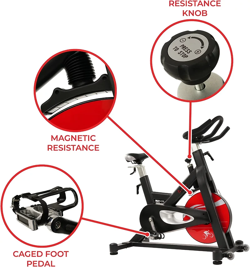 Sunny Health & Fitness Evolution Pro Magnetic Belt Drive Indoor Cycling Bike