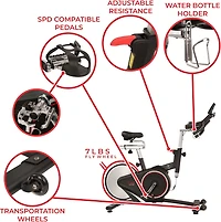 Sunny Health & Fitness SF-B1709 Magnetic Belt Rear Drive Indoor Cycling Bike