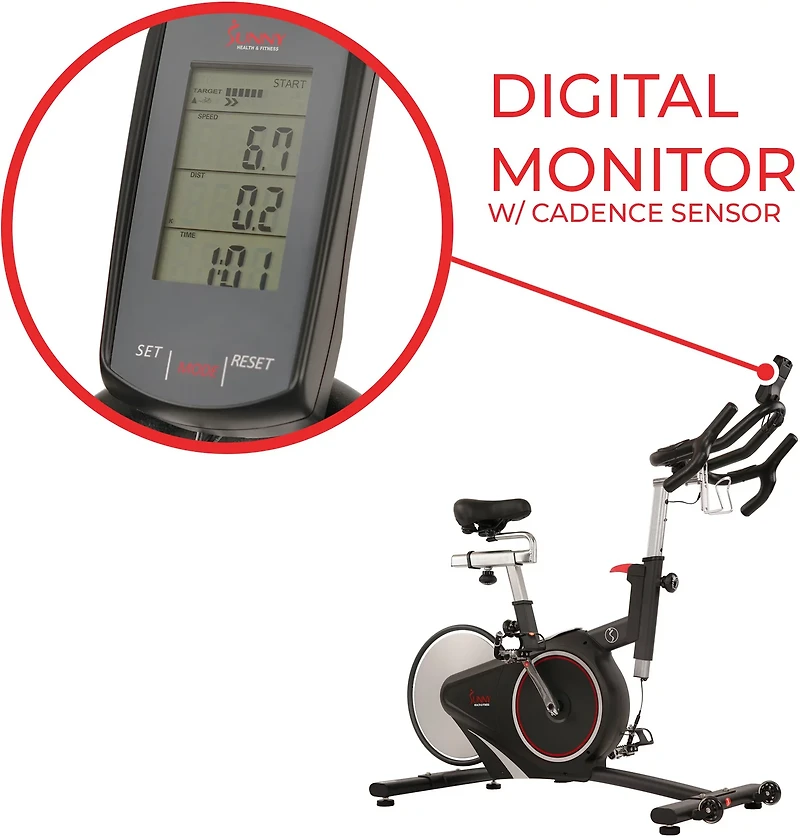 Sunny Health & Fitness SF-B1709 Magnetic Belt Rear Drive Indoor Cycling Bike