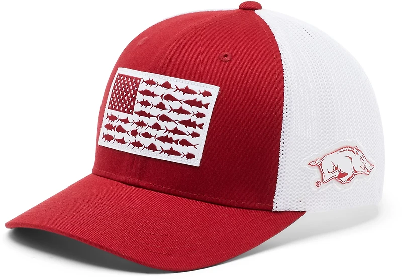 Columbia Sportswear Men's University of Arkansas Mesh Fish Flag Ball Cap
