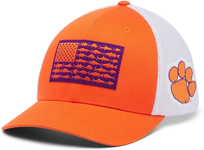 Columbia Sportswear Men's Clemson University Mesh Fish Flag Ball Cap