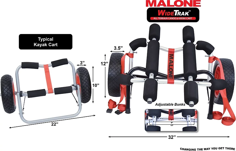 Malone Auto Racks WideTrak ATB Large Kayak/Canoe Cart