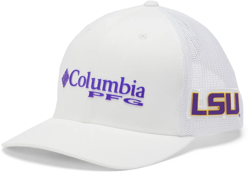 Columbia Sportswear Men's Louisiana State University PFG Mesh Snap Back Ball Cap