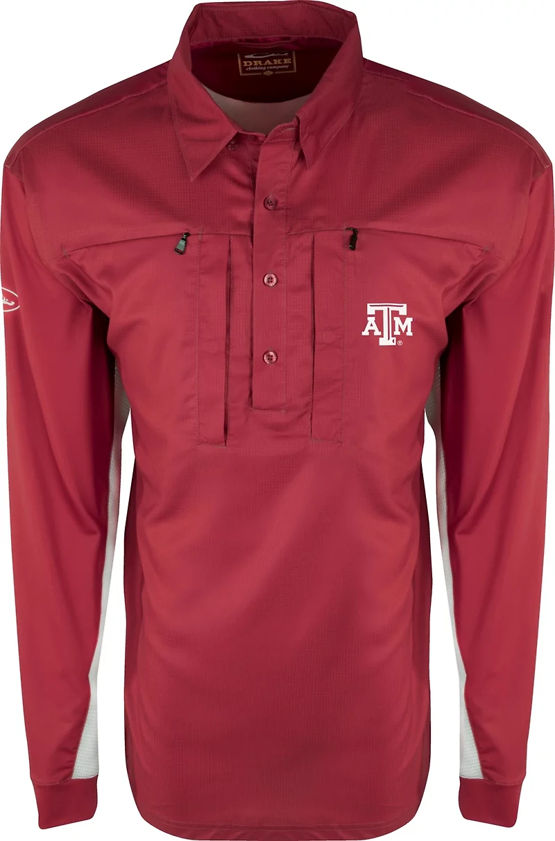Drake Men's Texas A&M University Performance Button Up Shirt