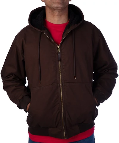 Smith's Workwear Men's Sherpa Lined Duck Canvas Hooded Work Jacket