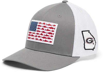 Columbia Men's University of Georgia PFG Mesh Fish Flag Ball Cap