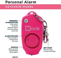 Mace 130 dB Personal Alarm Keychain with Whistle