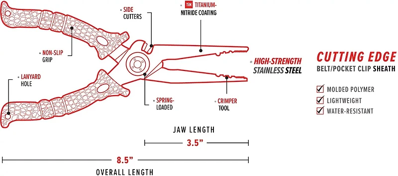Bubba 8.5 in Stainless Steel Fishing Pliers