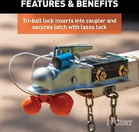 CURT Universal Tri-Ball Trailer Coupler Lock