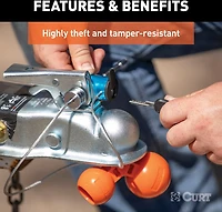 CURT Universal Tri-Ball Trailer Coupler Lock
