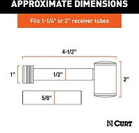 CURT .5 in Hitch Lock with .625 in Adapter