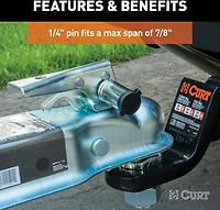 CURT .625 in Hitch and .875 in Coupler Lock Set