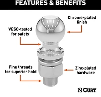 CURT 2 in x 3/4 in x 1-3/4 in Hitch Ball