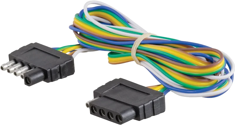CURT 5-Way Flat Connector Plug and Socket with 72 in Wires