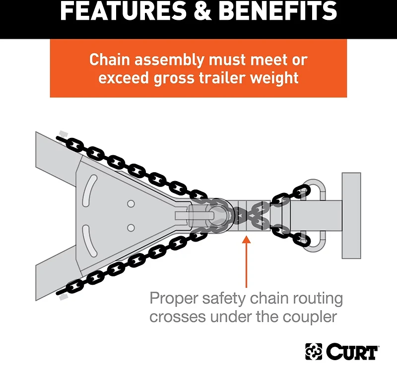 CURT 48 in Safety Chain with 2 S-Hooks