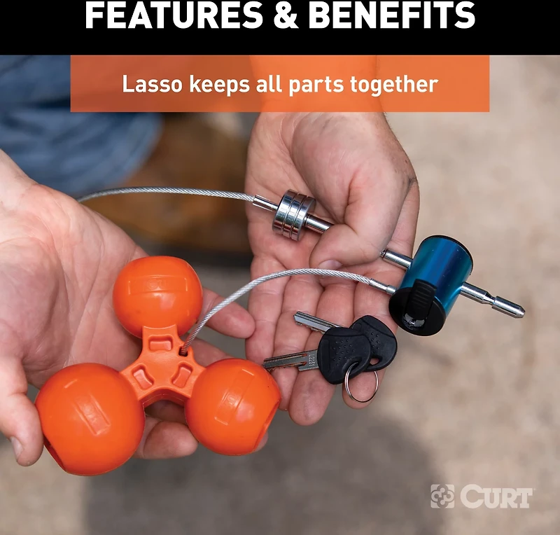 CURT Universal Tri-Ball Trailer Coupler Lock