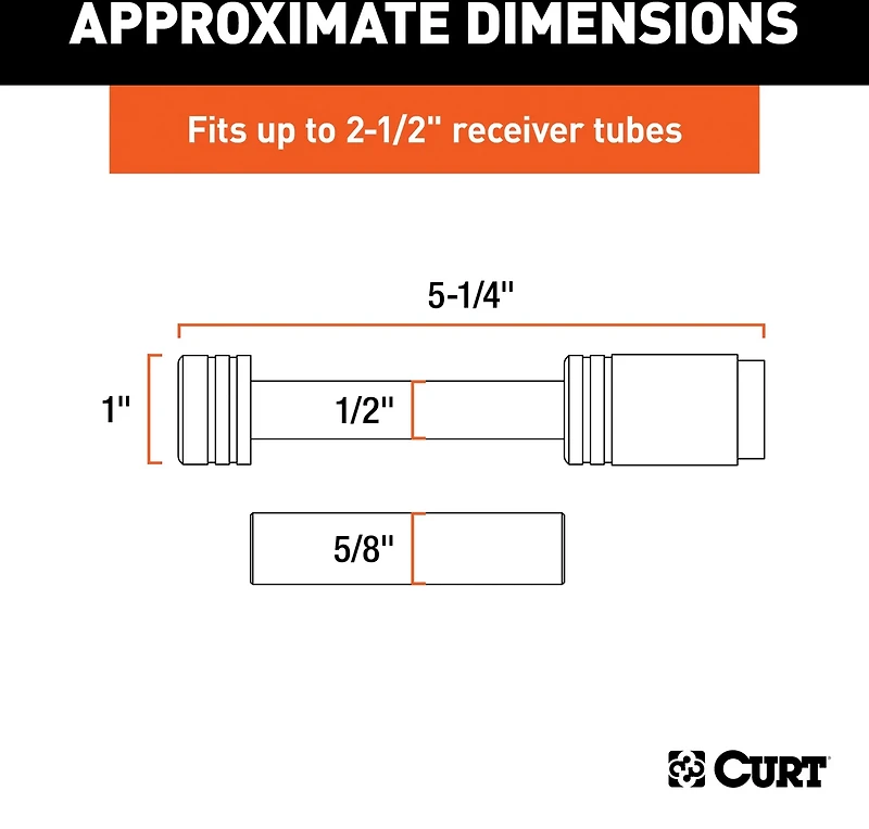 CURT .5 in Hitch Lock with .625 in Adapter