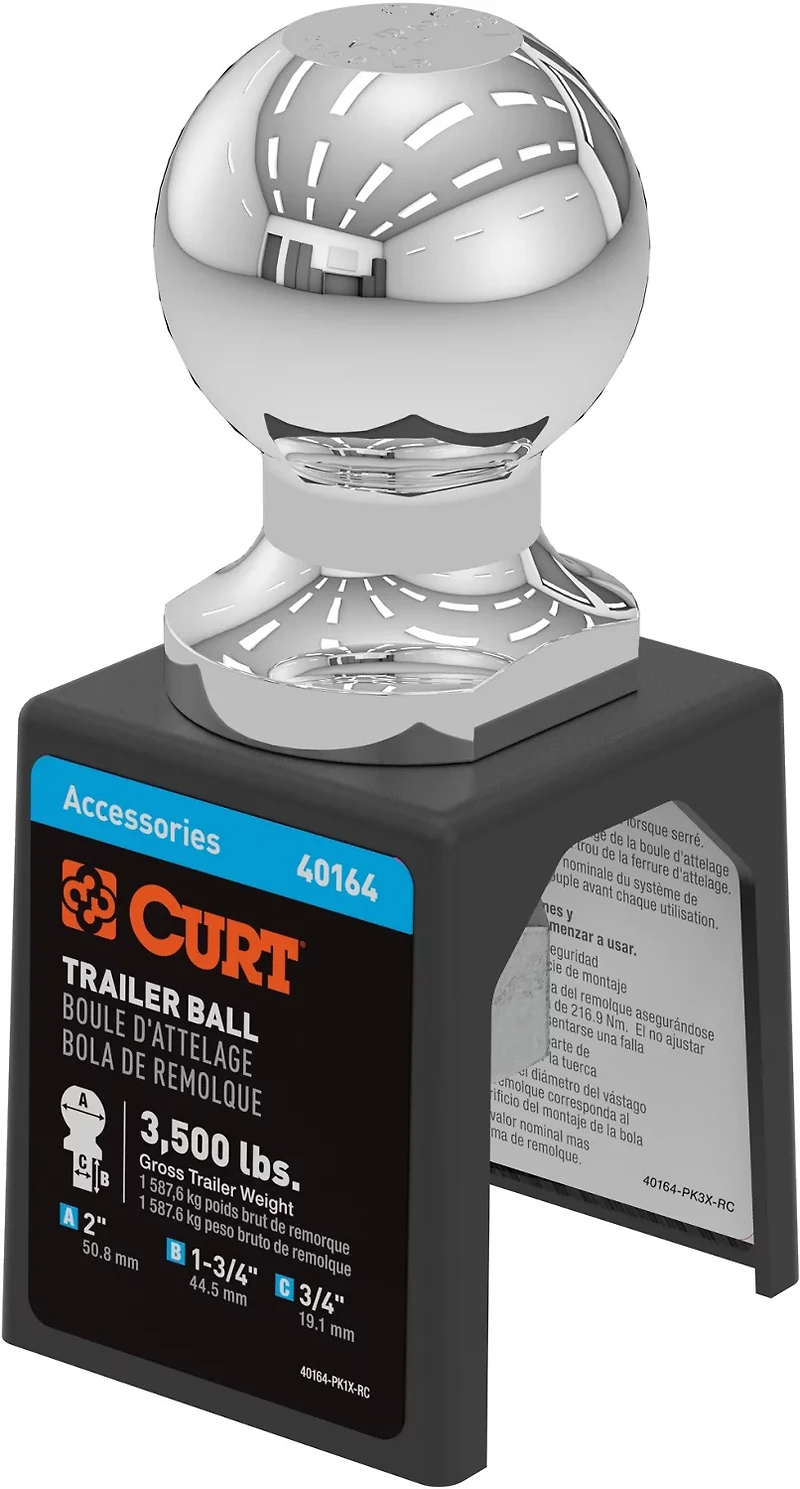 CURT 2 in x 3/4 in x 1-3/4 in Hitch Ball