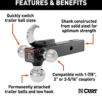 CURT Multi-Ball Mount with Hook