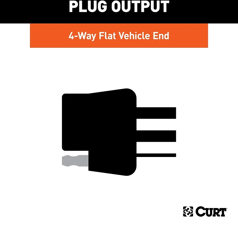 CURT 4-Way Flat Connector Socket with 60 in Wires