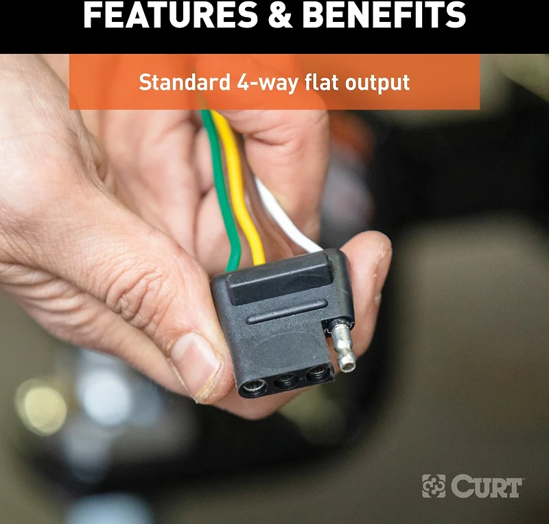 CURT 4-Way Flat Connector Socket with 60 in Wires