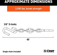 CURT 48 in Safety Chain with 2 S-Hooks