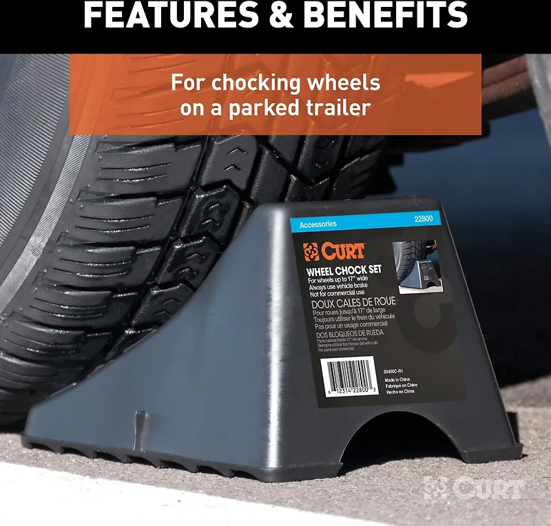 CURT Wheel Chock Pair
