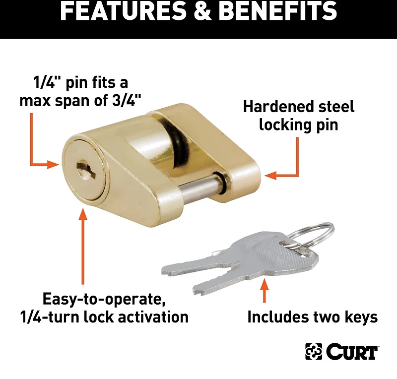 CURT Brass Coupler Lock