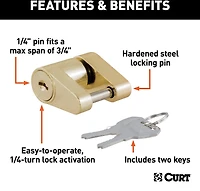 CURT Brass Coupler Lock