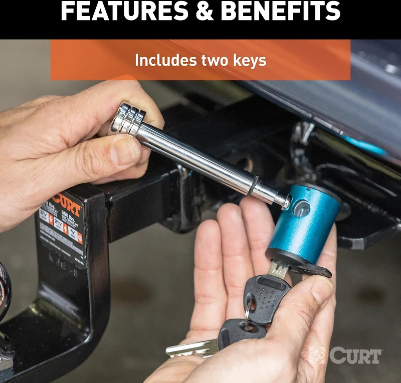 CURT .5 in Hitch Lock with .625 in Adapter