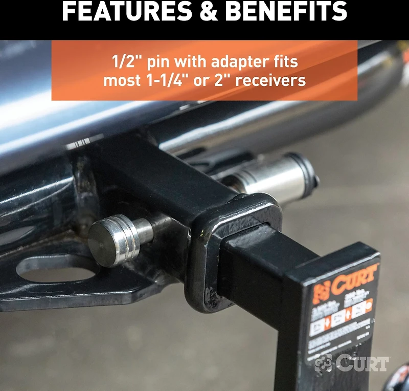 CURT .5 in Hitch Lock with .625 in Adapter