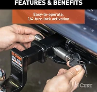 CURT .5 in Hitch Lock with .625 in Adapter