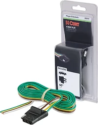 CURT 4-Way Flat Connector Socket with 60 in Wires