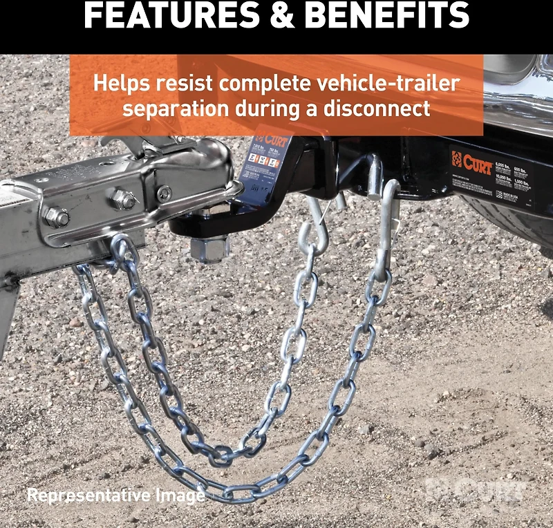 CURT 48 in Safety Chain with 2 S-Hooks
