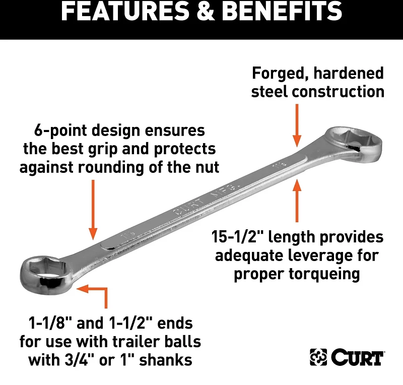 CURT Trailer Ball Box-End Wrench
