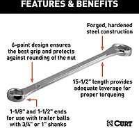 CURT Trailer Ball Box-End Wrench