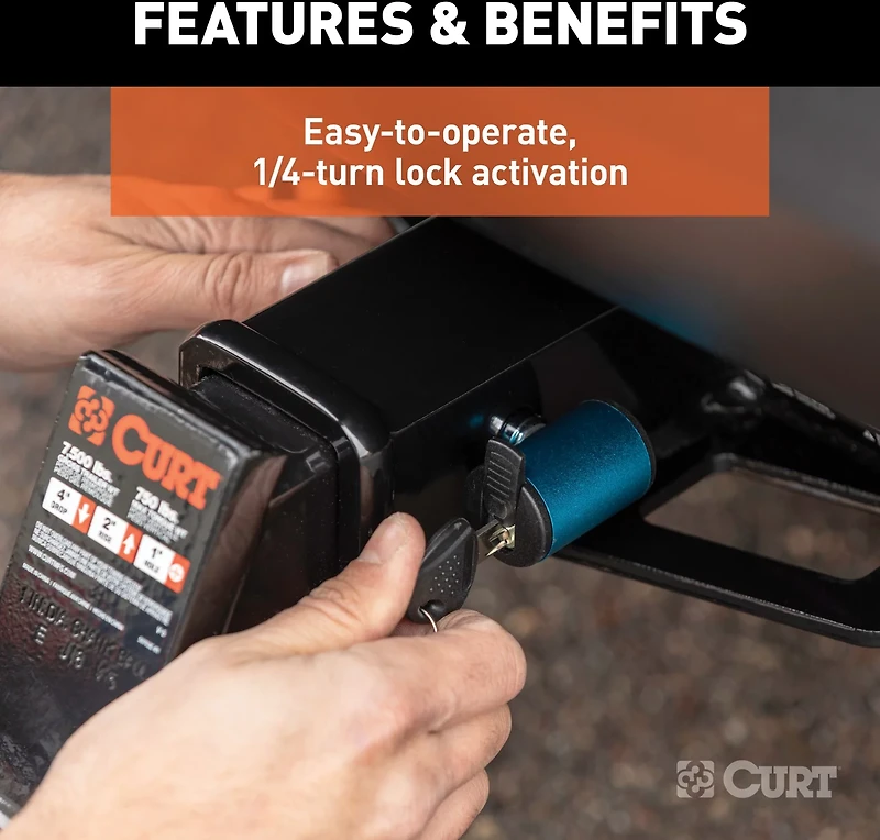 CURT .5 in Hitch Lock with .625 in Adapter