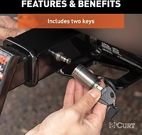 CURT .5 in Hitch Lock with .625 in Adapter