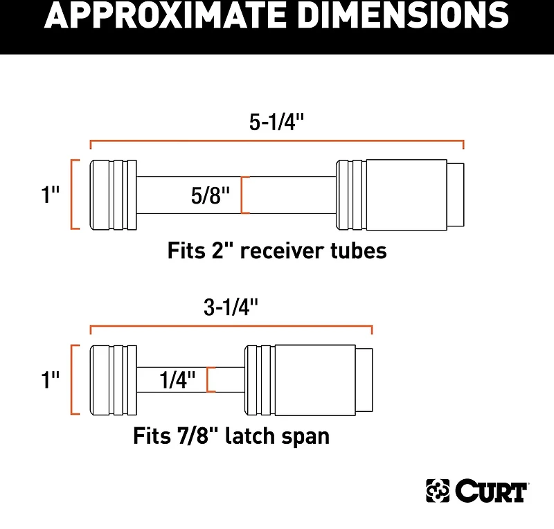 CURT .625 in Hitch and .875 in Coupler Lock Set